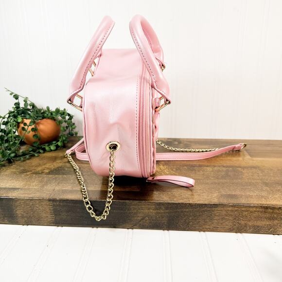 Pink Lolita Heart Shaped Crossbody Bag Purse Bioworld Pink Bow Purse - Picture 4 of 11